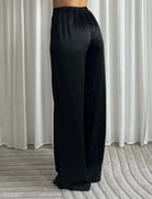 Silky Satin Pants Black - 