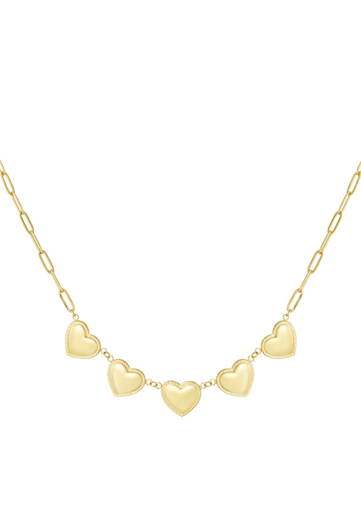 Small Heart Studs Necklace - 