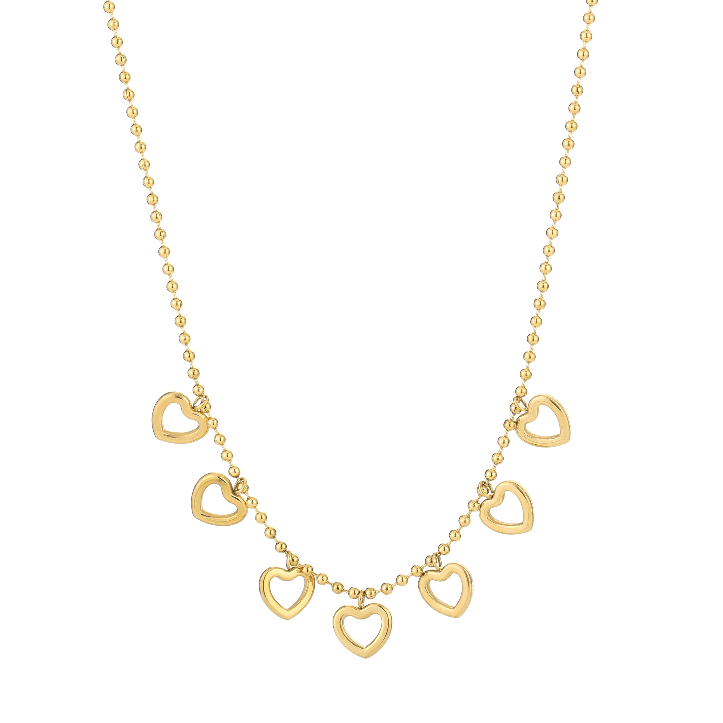 Small Open Heart Charm Ketting - 