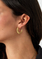 Textured Hoops Earrings - 