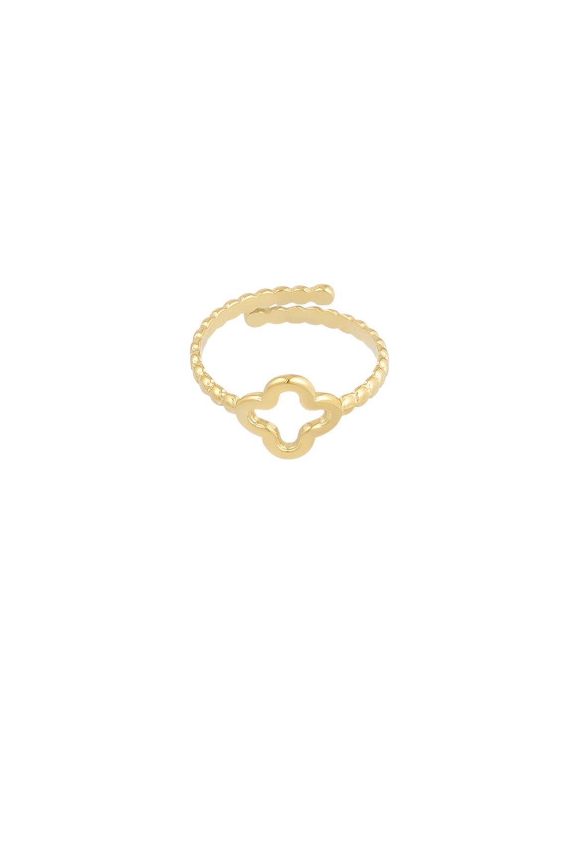 Twisted ring with clover -