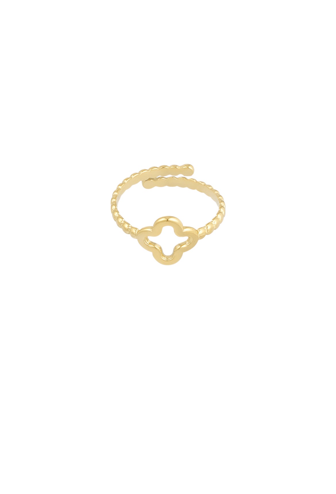 Twisted ring with clover -