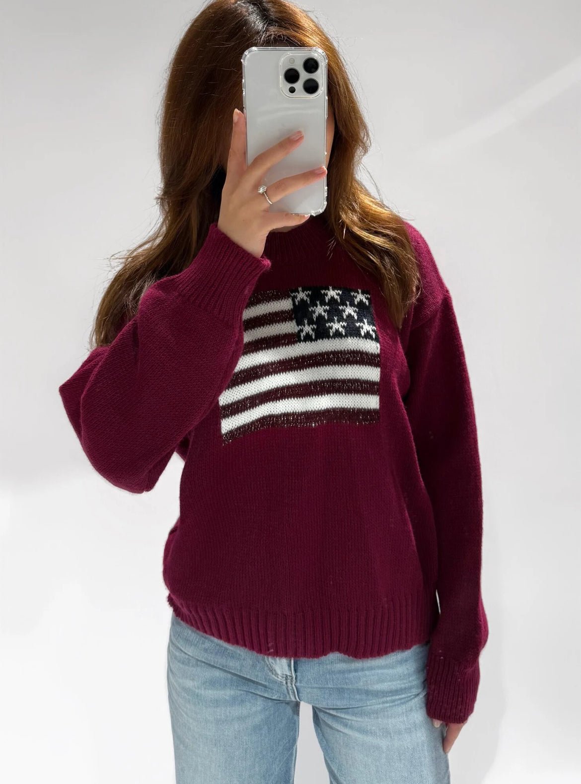 USA Knit Sparkle Burgundy - 