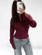 Zoey Button Up Cardigan Burgundy - My Favourites