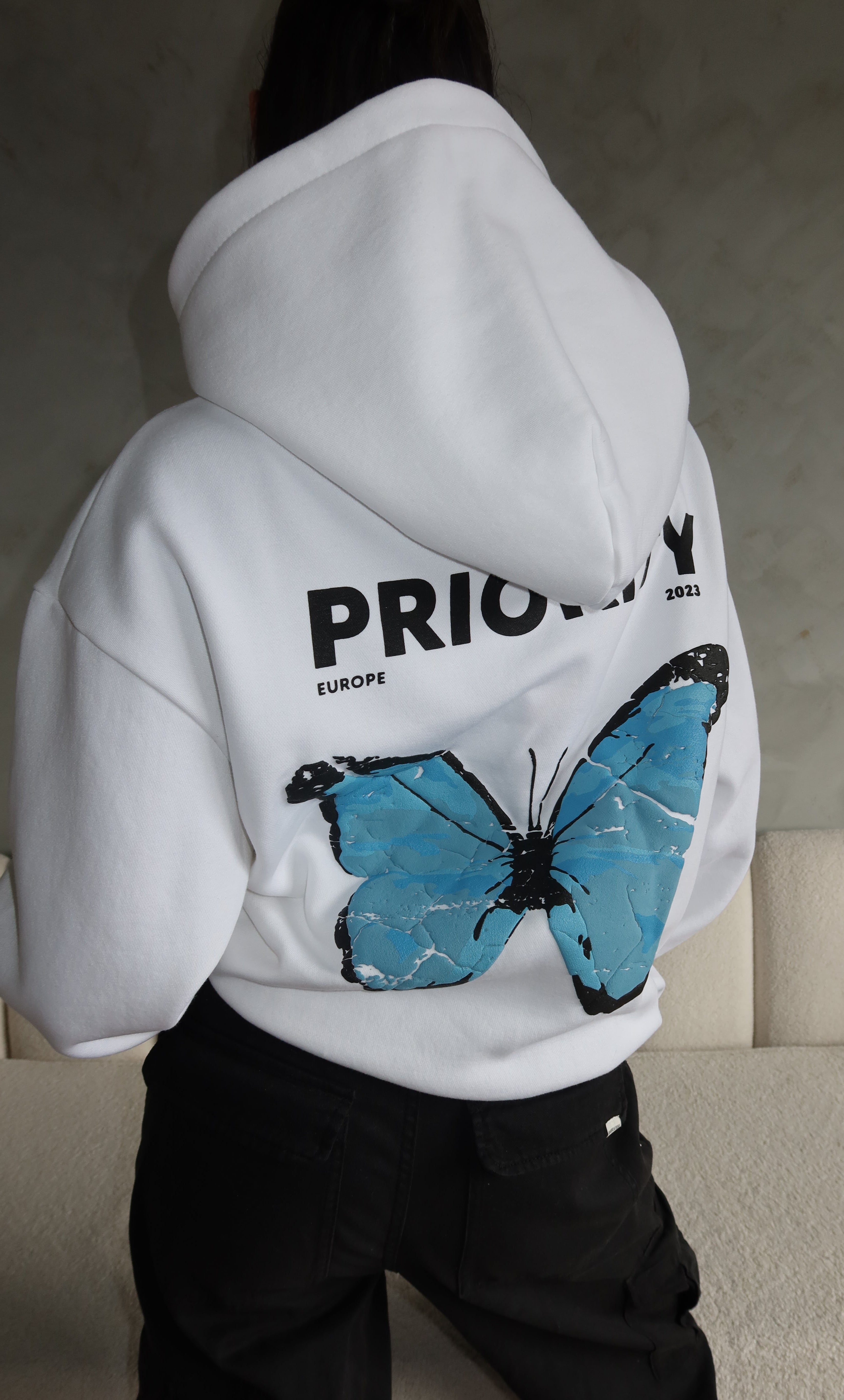 Butterfly hoodie white -