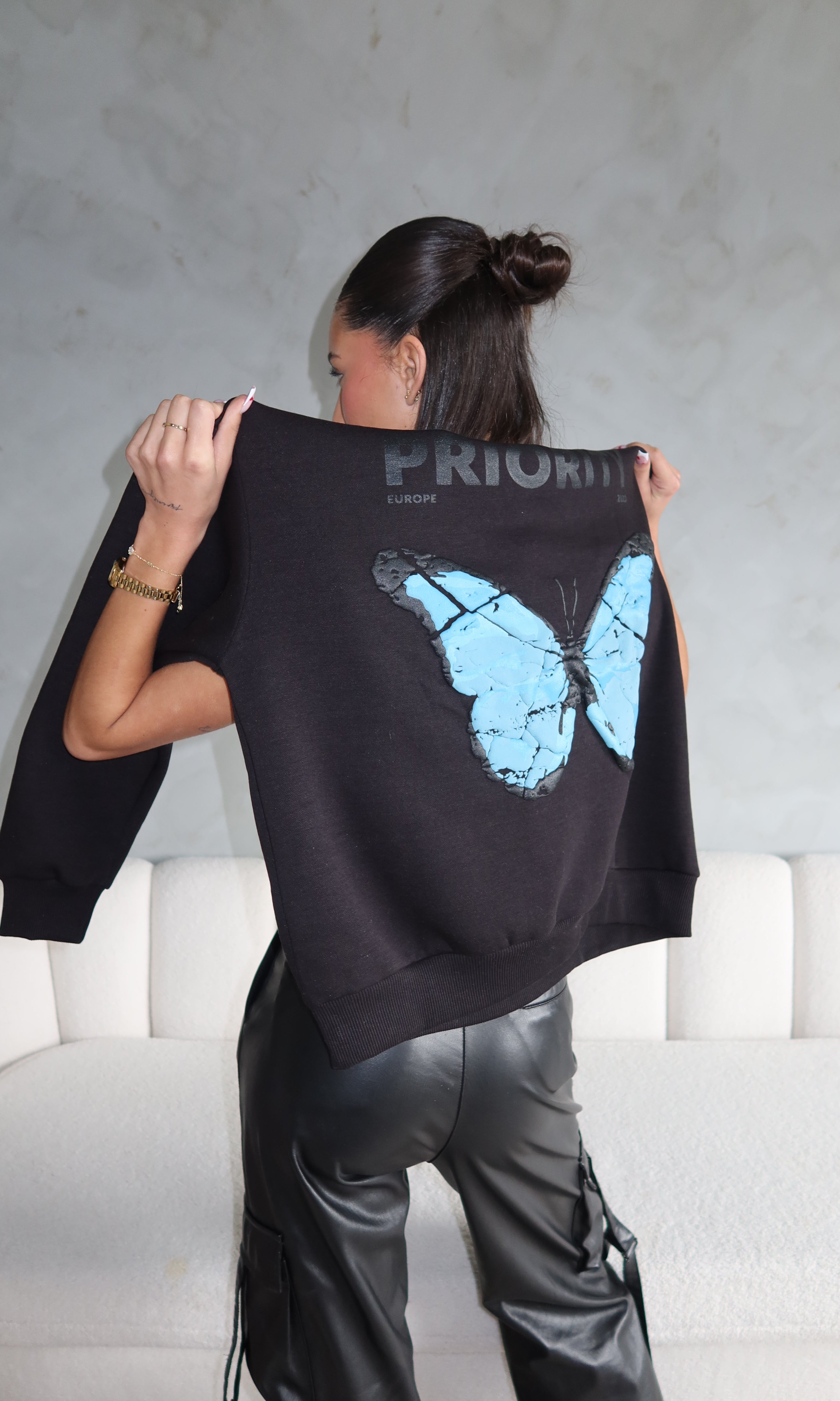 Butterfly hoodie black -