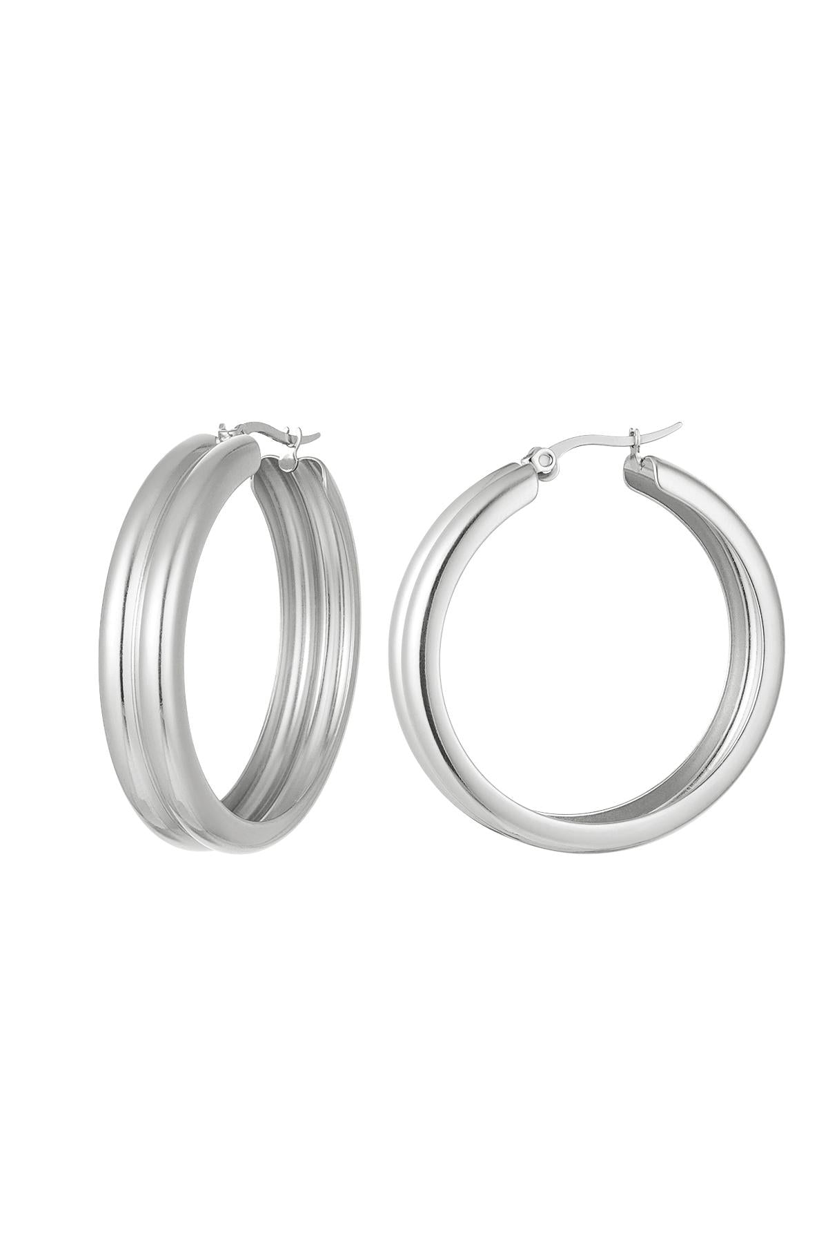 Double hoop big oorbellen -