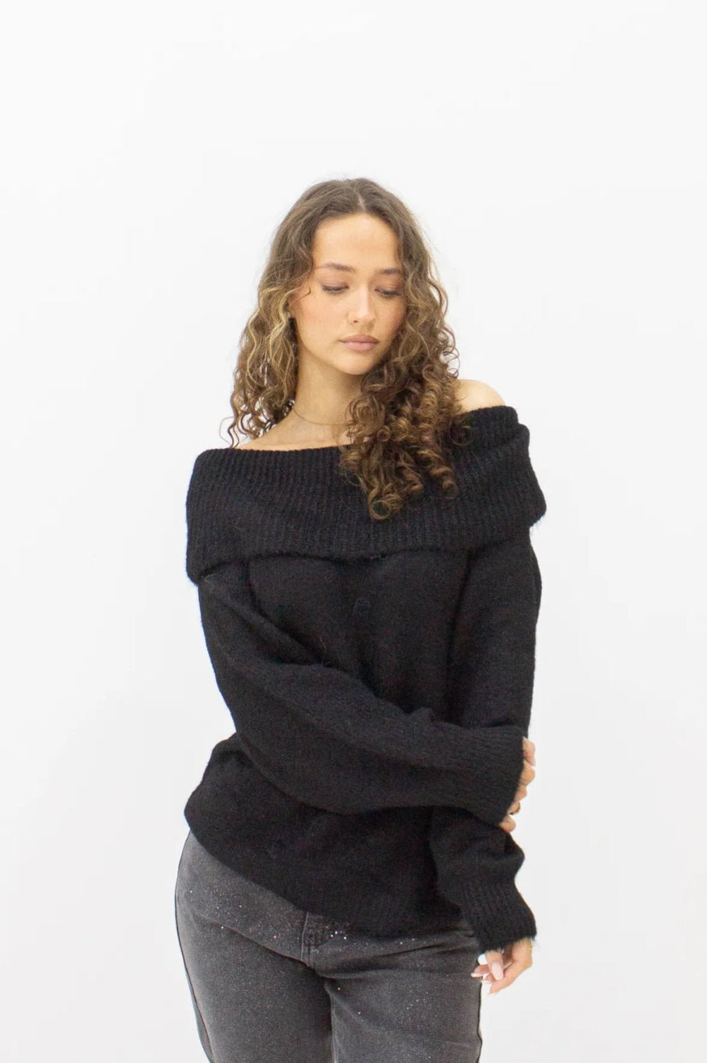 Off shoulder sweater black -