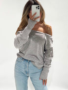 ♥︎ONE SHOULDER SWEATER GREY - My Favourites