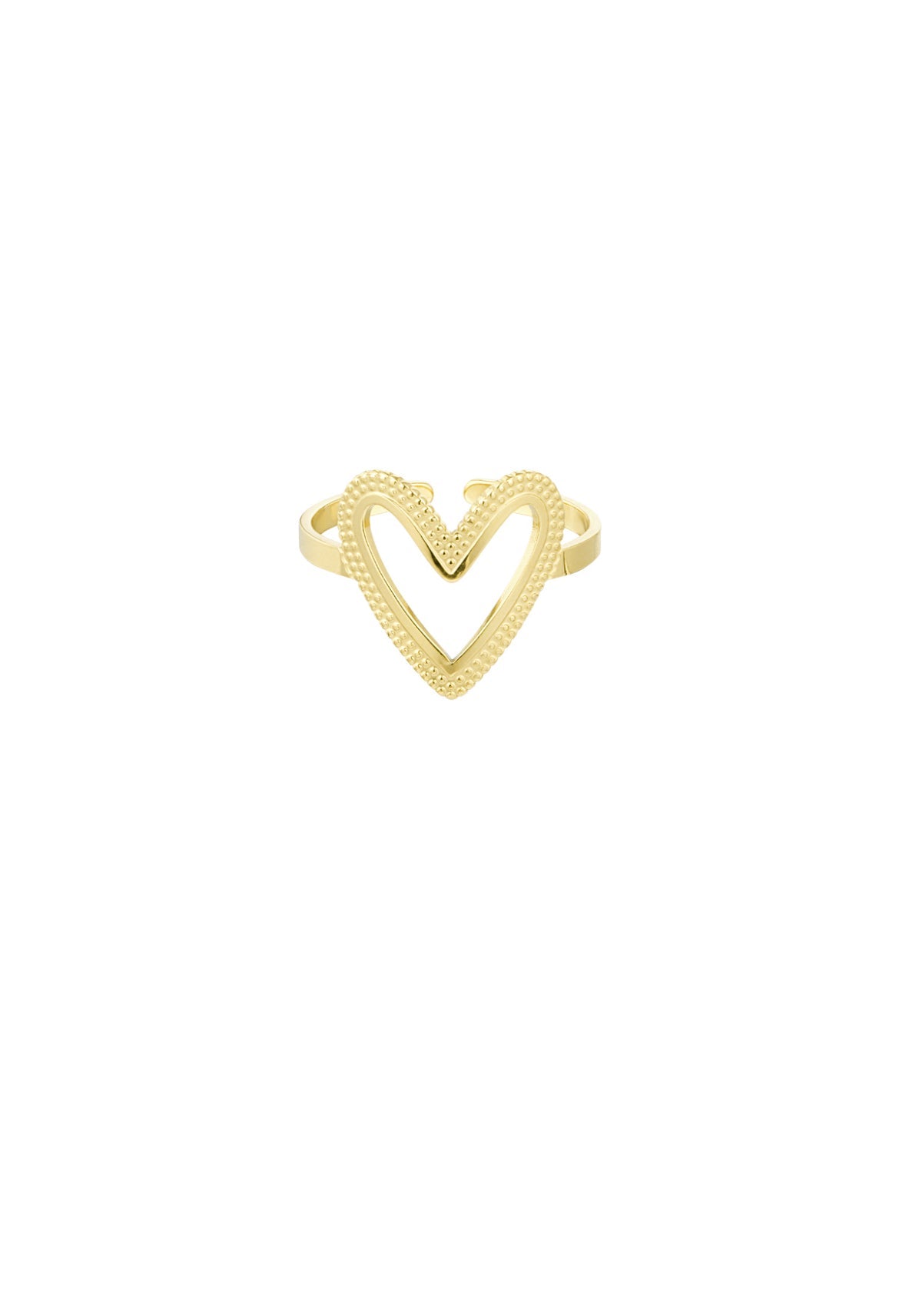 ♥︎OPEN HEART RIBBED RING -