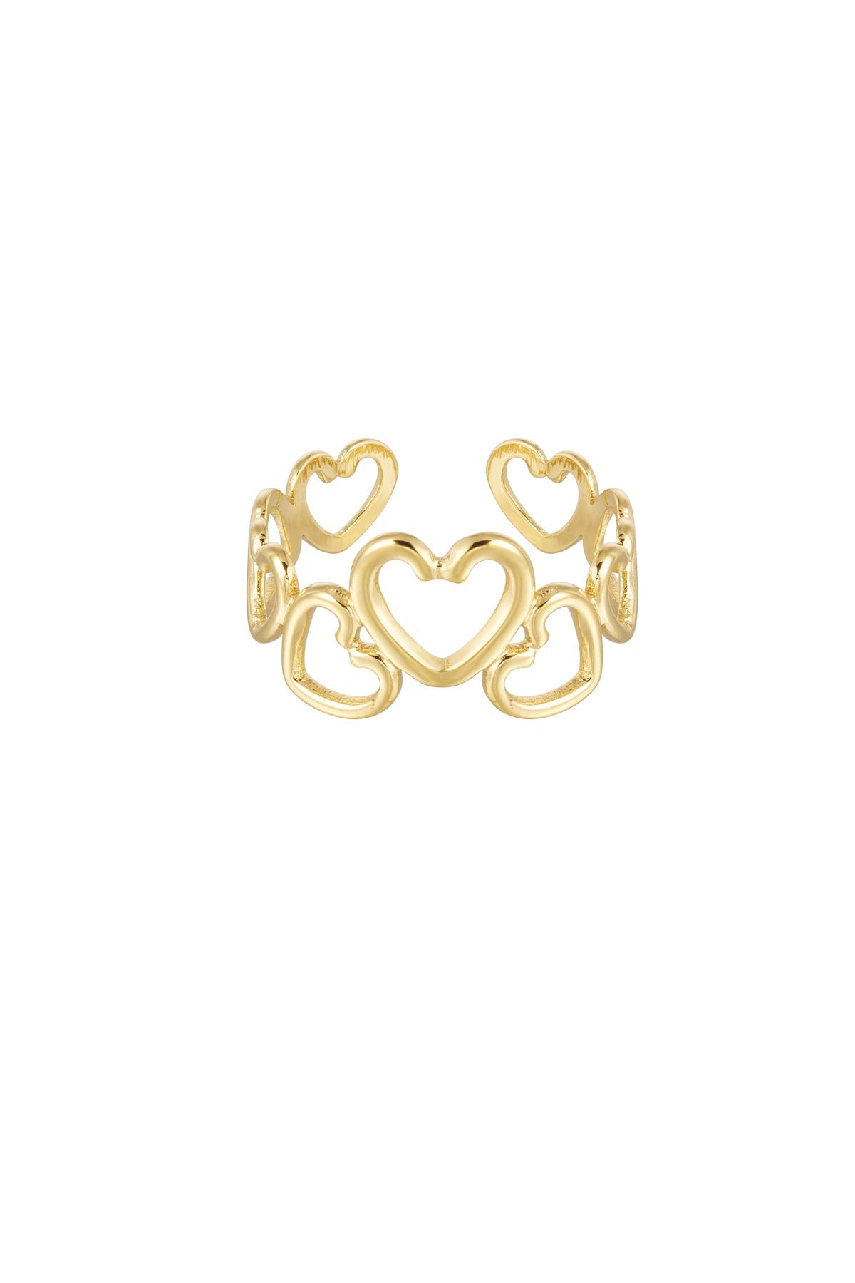 Open hearts ring -